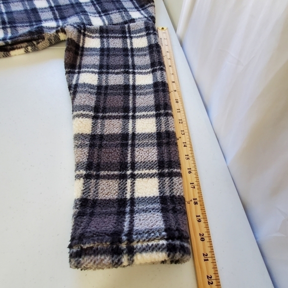 Fleece Plaid Jacket XL Quarter Zip Cozy Soft Grunge Pullover Shacket Gorpcore - Picture 6 of 10